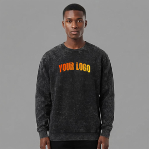 Sweat-shirt surdimensionné en molleton 100 % coton personnalisé, col rond, épaules tombantes, logo brodé, délavé, pour homme, idéal pour l'hiver et les tenues décontractées - Product Image 4
