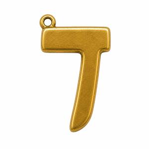 Pendentif tendance en laiton doré avec lettre hébraïque Kaf, breloque alphabet juif, accessoire de bijouterie - Product Image 6