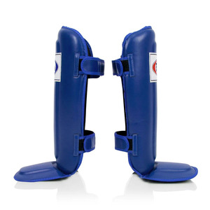 Protège-tibias bleus en PU avec fermeture auto-agrippante, légers, pour adultes, protection des jambes pour le sport - Product Image 4