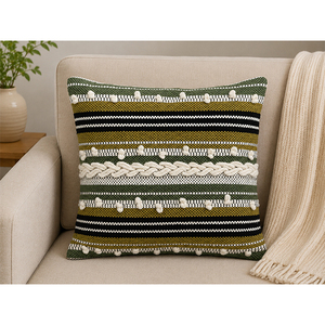 100% Cotton Premium Handmade Knitted Square Vintage Bohemian <b>Cushion</b> Cover | Woven Accent Pillow for Home Decor - Product Image 4