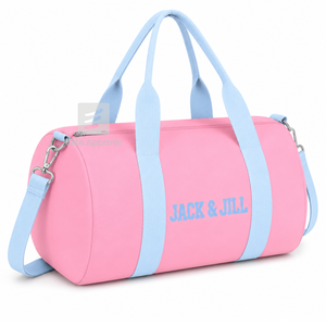Bolsa de lona personalizada Jack and Jill of America, azul cielo y rosa, con logo bordado, para uso diario, de gran capacidad, de nailon y poliéster. - Product Image 2