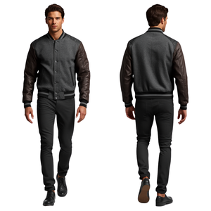 Veste varsity d'hiver à manches matelassées pour homme, séchage rapide, style streetwear - Product Image 2