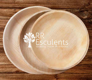 Natural Areca Leaf Circular Plates Compostable <b>Disposable</b> <b>Tableware</b> Microwave Safe Heavy Duty Heat Resistant - Product Image 4