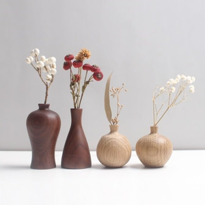 Vase à fleurs décoratif en bois 100% naturel, vente en gros et vente directe de vases à fleurs en bois d'intérieur - Product Image 3