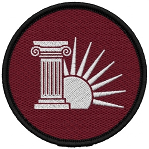 Écusson thermocollant de régalia maçonnique, compas et colonnes, broderie cercle vert, pour vêtements de franc-maçon, costume, veste, uniforme - Product Image 2