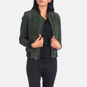 Women's Brown Suede Panel Bomber <b>Jacket</b> High Quality <b>Leather</b> Suede Biker <b>Jacket</b> rugged soft suede <b>leather</b> <b>jacket</b> for women - Product Image 1