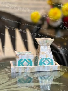 Juego de Mubkhar Artesanal de Madreperla con Incrustaciones, Bandeja para Quemador de Incienso, Caja Geométrica Islámica para Bakhoor, Decoración para el Hogar, Regalo - Product Image 2