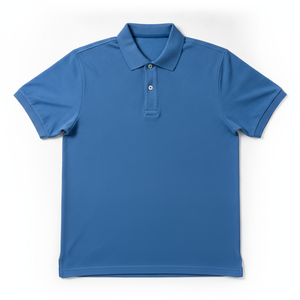 Men's Solid <b>Blue</b> Short Sleeve Pique <b>Polo</b> <b>Shirt</b> Regular Fit Casual Style Knitted Fabric - Product Image 1