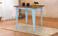 Table d'extérieur en bois massif sculptée à la main, fabriquée au Pakistan, pliable et portable, idéale pour le jardin.