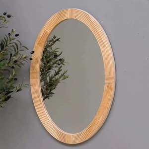 Modern <b>Round</b> <b>Wall</b> <b>Mirror</b> Solid Wood Frame Handmade Contemporary Design Decorative <b>Mirror</b> for Living Room Bedroom REHMAN CRAFT - Product Image 6