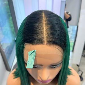 ราคาขายส่ง วิกผมแท้เวียดนาม 100% แบบตรงธรรมชาติ สีเขียวออมเบร  แบบซุปเปอร์ดับเบิ้ลดรอน สำหรับต่อผม - Product Image 5