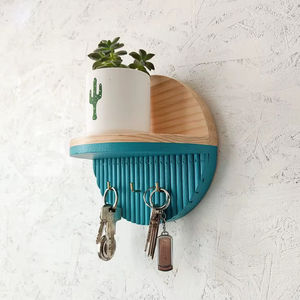 Porta Llaves de Madera de Mango Hecho a Mano con Forma de Elefante, Colgador de Pared de Madera Marrón de Calidad Superior, Regalo Ideal para Diwali - Product Image 1