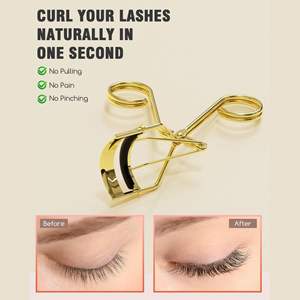 Rizador de Pestañas Dorado para Todo Tipo de Ojos, Herramienta de Silicona para Pestañas, Cuidado Personal Profesional, Maquillaje y Belleza - Product Image 2