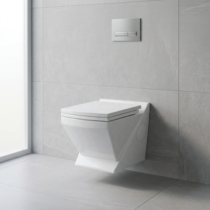 <b>Ceramic</b> Wall Hung Toilet P-Trap Water Closet Modern Porcelain Sanitary Ware Bathroom WC <b>Pan</b> Glazed Finish - Product Image 1