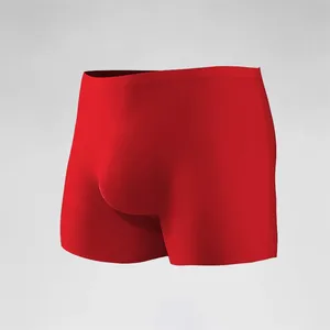 Caleçons boxers pour hommes en coton sans couture, taille mi-haute, en maille douce, avec coupe 3D en soie glacée, ceinture étendue et fines empiècements sportifs pour l'été - Product Image 5