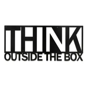 Think Outside The Box Metal <b>Wall</b> Art Minimalist Rectangle Sculpture for Living Room Decor - Product Image 1