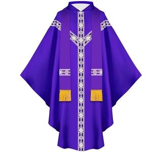 Túnicas Góticas para Padres Sacerdotes, Elegantes Túnicas Litúrgicas con Bordado Estampado, Vestimentas para el Clérigo, Túnicas Transpirables, OEM ODM Personalizadas - Product Image 1