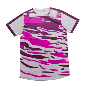 T-shirt à manches courtes pour homme, camouflage rouge, col rond, coupe classique, séchage rapide, polyester tricoté, style décontracté - Product Image 4