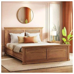 Juego de dormitorio de madera de teca más vendido de la marca de muebles más popular, juegos de cama minimalistas para hoteles, villas y apartamentos. - Product Image 3