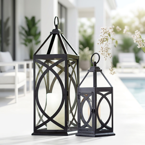 Faroles de Metal Negro para Decoración del Hogar y Patio - Product Image 1