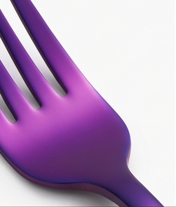 Ensemble de couverts en métal violet, 4 pièces, finition miroir haute brillance, résistant à la rouille, design glamour, parfait pour les fêtes - Product Image 2