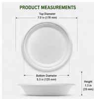 Assiette jetable ronde classique en bagasse, compostable et biodégradable, écologique de qualité supérieure pour fêtes, restaurants et plats à emporter
