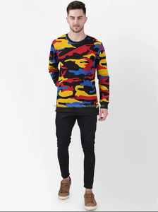 Sweat-shirt en tricot à col rond pour homme, imprimé camouflage, coupe ajustée, manches longues, décontracté, automne, 100% polyester - Product Image 2