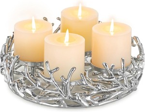 Candelabro Moderno de Metal Plateado de Lujo para Sala de Estar, Inspirado en Arrecifes de Coral, con Múltiples Pilares, para Decoración de Chimenea y Fiestas - Product Image 4