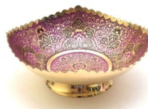 Cuenco Decorativo de Latón para Servir, Cuenco para Aperitivos con Diseño Floral Tallado, Cuenco Festoneado para Frutos Secos para Mesa de Fiesta - Product Image 2