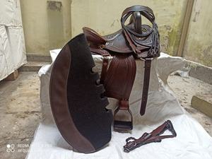 DD หนังมีหลายขนาด10 ''-18'' ชุดอานม้าอังกฤษสีน้ำตาลทนทานแบบตะวันตกอานม้าสำหรับแข่งม้าเพื่อความสุขในการขี่ - Product Image 4