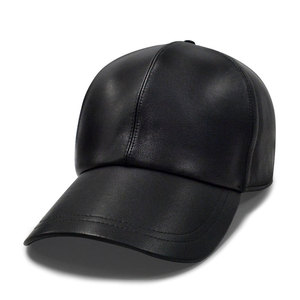 High Quality <b>Black</b> Leather Logo Waterproof Silk Screen Printed <b>Baseball</b> <b>Cap</b> Manufacturer Custom Wholesale Unisex Adult <b>Caps</b> - Product Image 1