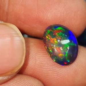 225 pièces d'opale noire naturelle éthiopienne, cabochons ovales et en forme de poire de 8 mm à 18 mm, lot de 535 carats, Iroc Sales, pierres précieuses en vrac, 407 $ US pour tout le lot - Product Image 3