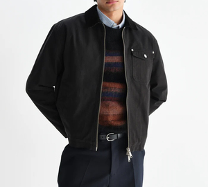 Custom Streetwear Fashion Vintage Washed Plus Size <b>Canvas</b> <b>Jacket</b> Zip up Heavy <b>Canvas</b> <b>Work</b> <b>Jacket</b> - Product Image 3