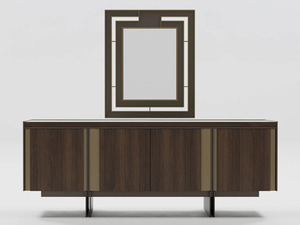 Juego de Comedor Moderno de Lujo en Madera de Teca Sólida, Aparador Dorado, 6 Sillas, Mesa de Cocina Ovalada, Mueble de Almacenamiento - Product Image 6