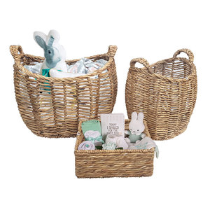 Cestas de mimbre decorativas costeras tejidas a mano - Product Image 2