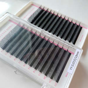 Pestañas YY Hechas a Mano, Forma 2D 3D W, Negras, Suaves, Veganas, Libres de Crueldad, Naturales, Largas, Extensiones de Pestañas Postizas para Bandejas de Pestañas YY - Product Image 4