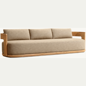 Canapé en teck le plus vendu, avec structure en bois et assise en mousse souple, design moderne, idéal pour le salon d'une maison ou d'une villa - Product Image 4