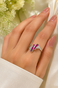 Bague en saphir bleu et diamant en argent sterling 92,5 KLSR-12197 - Product Image 5