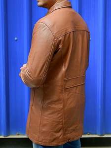 Abrigo Largo de Cuero Genuino para Hombre de Primera Calidad, Transpirable, para Invierno, Informal, para Hombre - Product Image 5