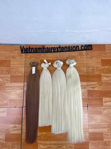 Extensiones de Cabello Vietnamita, Cabello Humano Vietnamita en Trama, Extensiones de Cabello Remy Natural Liso Pre-Adherido con Puntas Dobles, 100g - Product Image 1