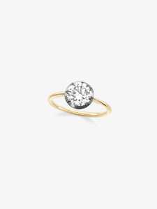 แหวนเพชรเพาะเลี้ยง 1.5 กะรัต ทรงกลม ทองคำแท้ 14K 18K แบบเจ้าสาว ตัวเรือนแบบเจ้าชาย คลาสสิก สามารถสวมซ้อนกันได้ - Product Image 1