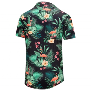 Camiseta de Manga Corta con Cuello en V para Hombre, Estampado Floral Hawaiano de Verano, Ecológica, de Secado Rápido, Ligera, Corte Regular, Talla Grande, Antiarrugas - Product Image 2
