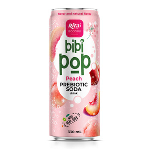Bibi Pop Prebiotic Soda uống với hương vị đào 330ml kiểu dáng đẹp có thể chất lượng cao Bán Buôn Đồ uống có ga - Product Image 1