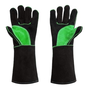 Premium Heavy Duty Industrial Smooth Cowhide Leather Safety Cuff Gloves <b>Fire</b> Heat Resistant Anti-Slip Welding Safe Hand - Product Image 4