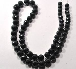 Cuentas redondas facetadas de espinela negra natural, hilo de piedras preciosas, cuentas sueltas para la fabricación de joyería al por mayor - Product Image 3