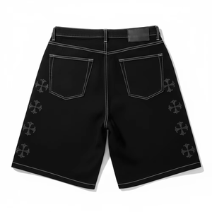 Custom Logo Denim Jorts Men's Trendy Summer Jean Shorts Wholesale Apparel Supplier - Product Image 2