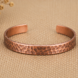Pulsera Terapéutica de Cobre Puro Martillado a Mano, Brazalete Abierto Hecho a Mano, Joyería de Lujo de Cobre para Regalo - Product Image 3