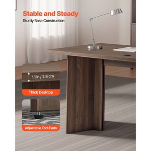 Scrivania Direzionale Moderna Rettangolare Grande 63 Pollici, Tavolo da Ufficio in Legno Resistente con Foro per Cavi, Capacità 250 LB - Product Image 5