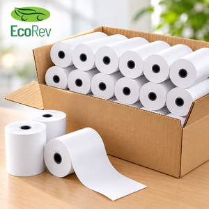 EcoRev Lot de 5 rouleaux de papier thermique blanc, papier d'impression de reçus écologique - Product Image 6