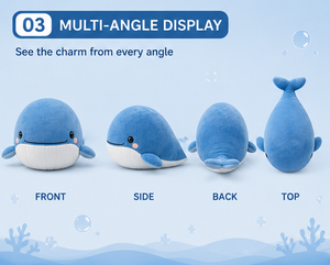 Peluche de Ballena, Adorable Peluche de Animal Marino, Kawaii, Suave y Acogedor, Regalo para Niños y Bebés - Product Image 4